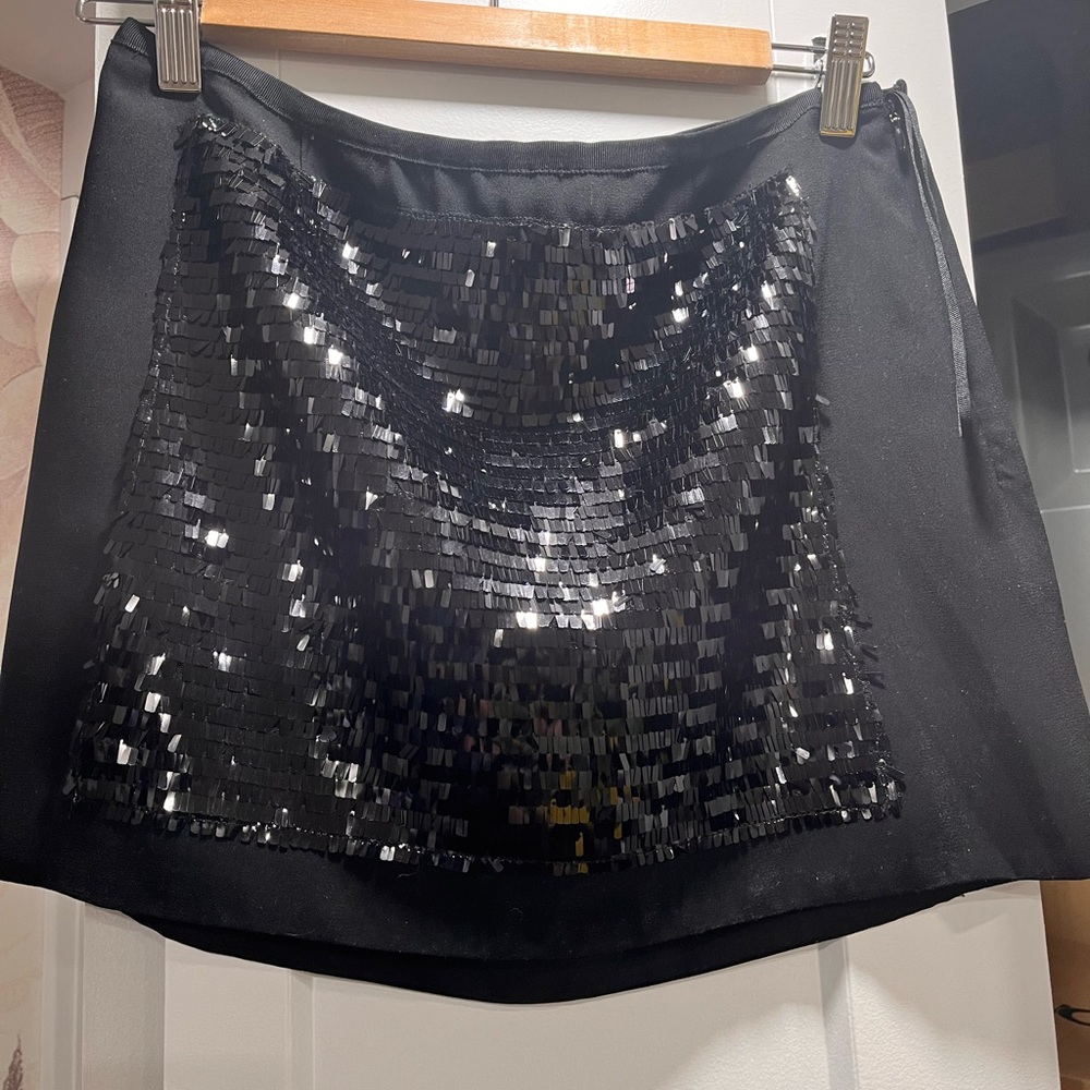 RACHEL Rachel Roy Black Sequin Mini Skirt